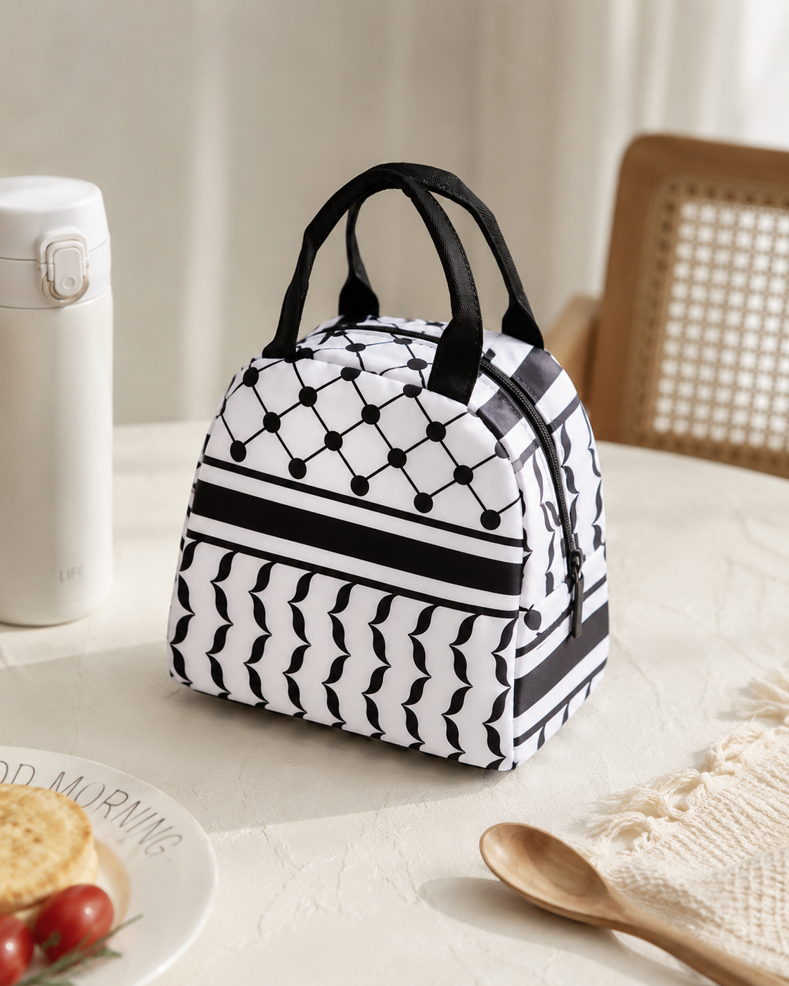 Borsa porta pranzo con motivo keffiyeh