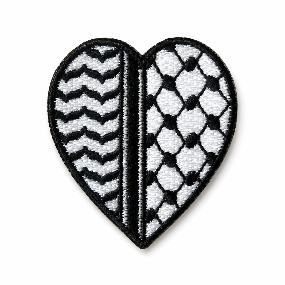 Keffiyeh Heart Patch Black/White