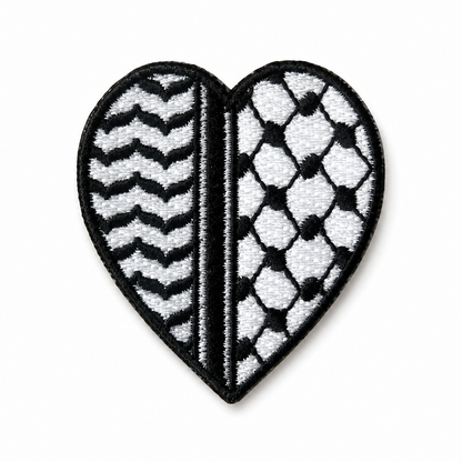 Keffiyeh Heart Patch Black/White