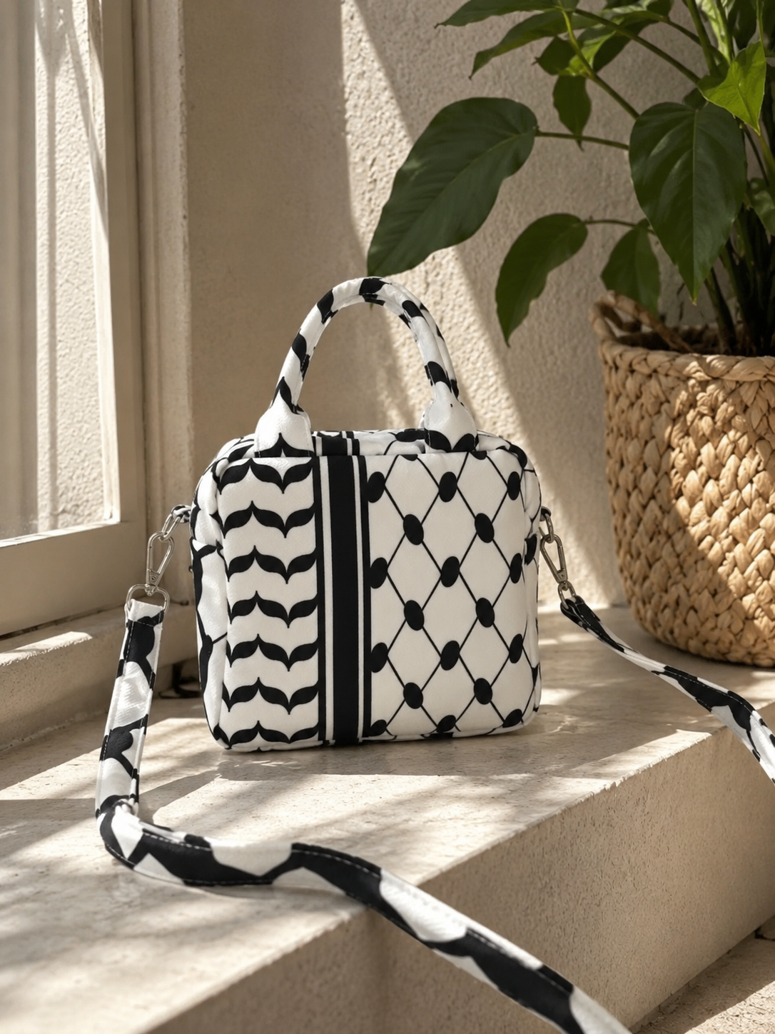 Sac Messenger Noir/Blanc