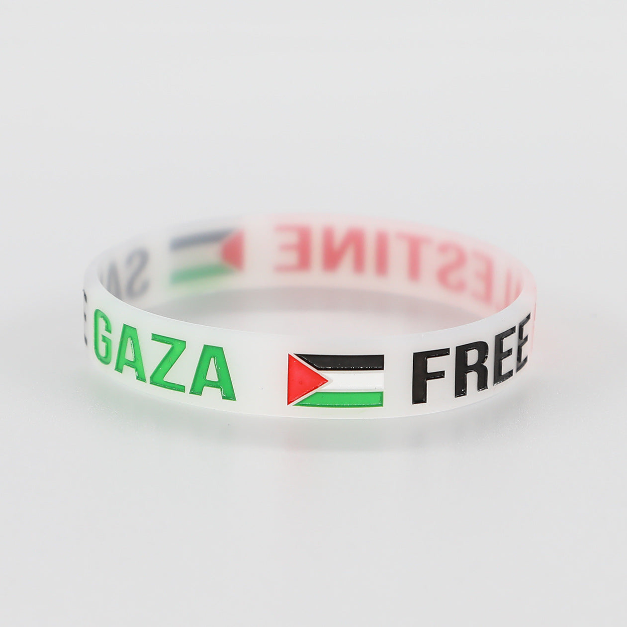 FREE Palestine, Save Gaza Armband Zwart/Wit