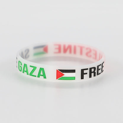 FREE Palestine, Save Gaza Bracelet Black/White