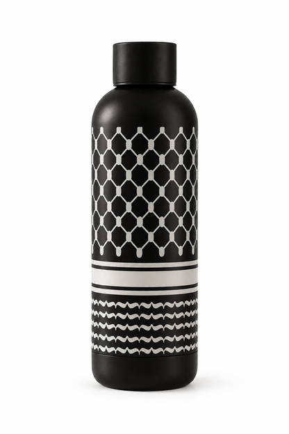 Thermos Flask Keffiyeh Print Black