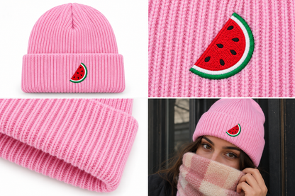 Bonnet pastèque rose