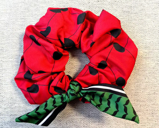 Watermelon Keffiyeh Hair Scrunchie