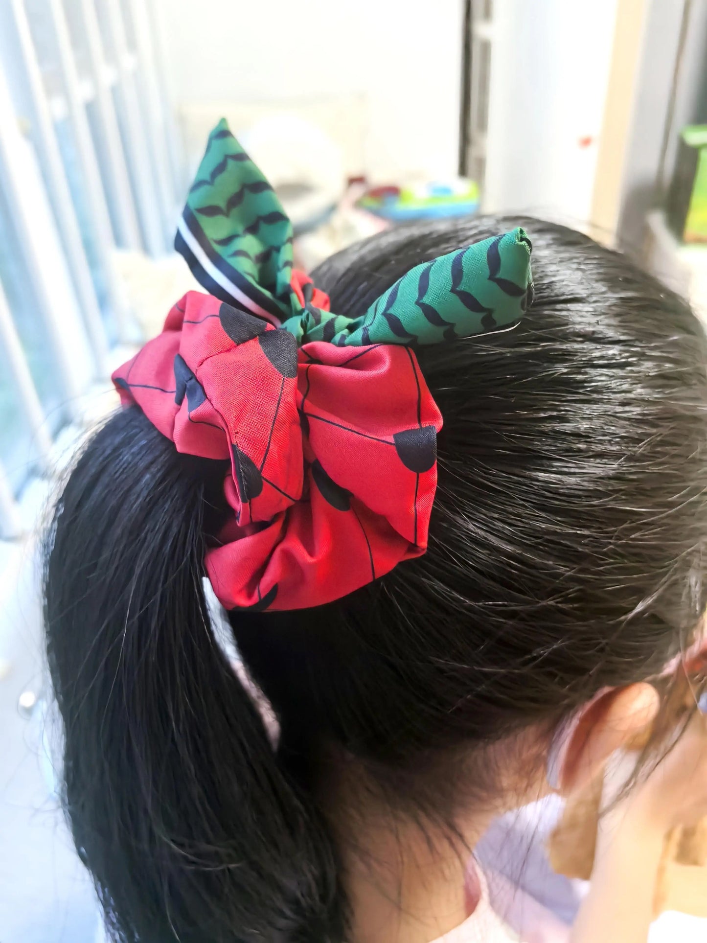 Watermelon Keffiyeh Hair Scrunchie
