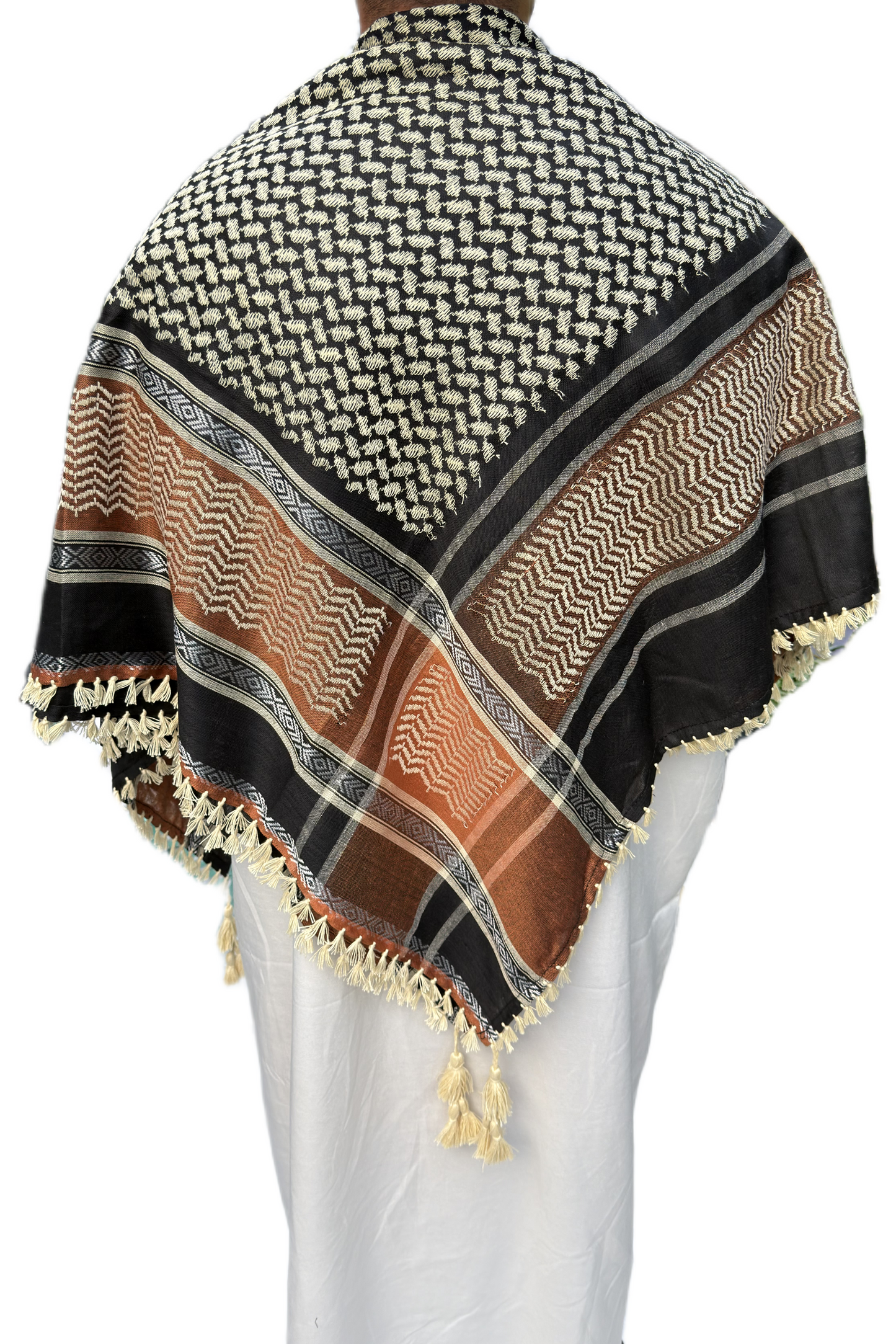 Kufiya/Keffiyeh Black & Sand 100% Premium Cotton