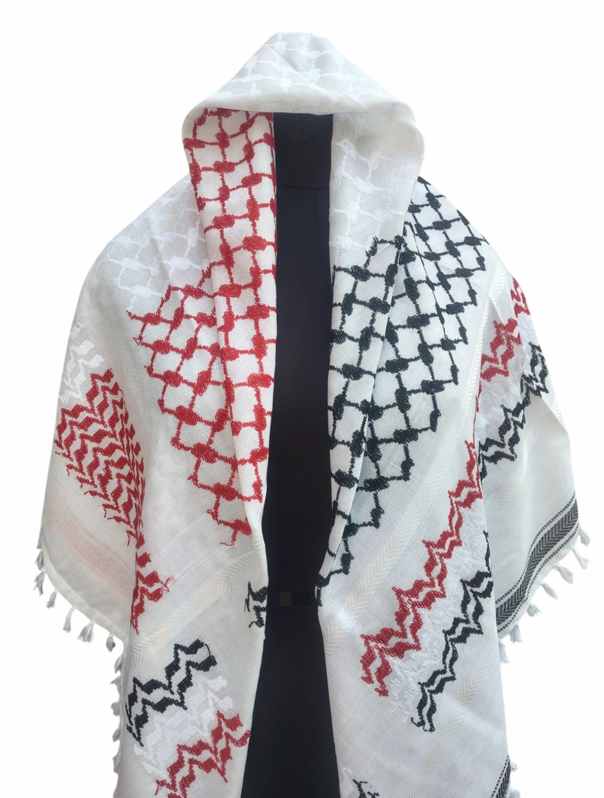 Kufiya/Keffiyeh Red 127x127 cm with Flossing
