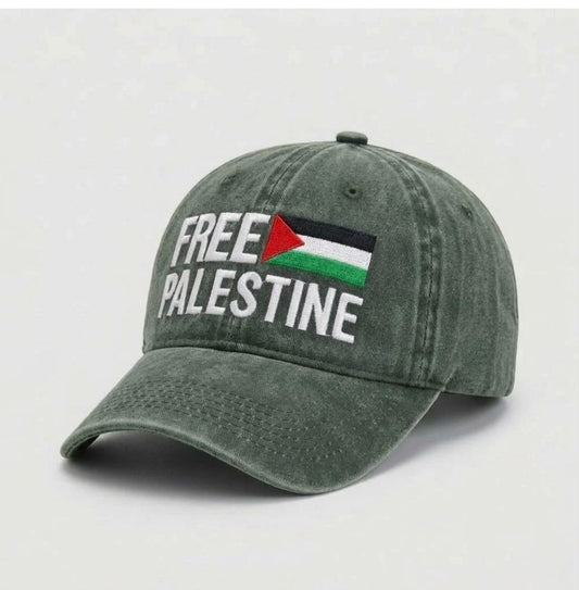 Free Palestine Vintage Green Cap