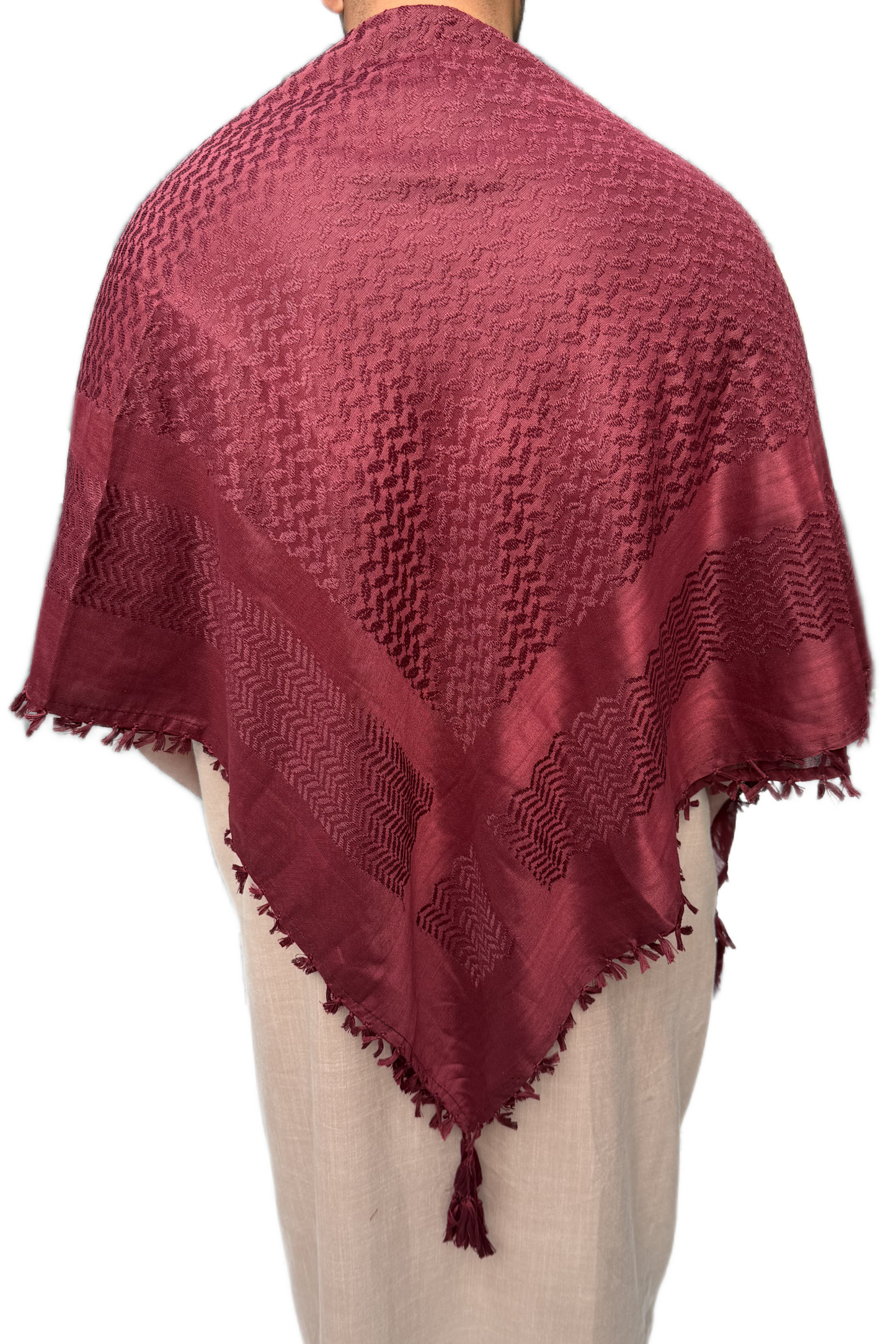 Kufiya/Keffiyeh Fully Burgundy Red Premium