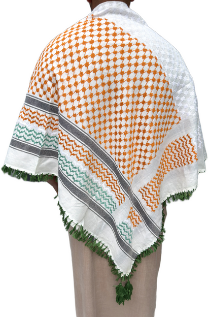 Kufiya/Keffiyeh Arancione 100% Cotone