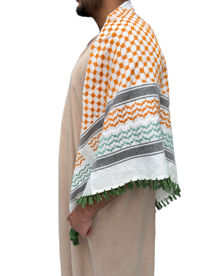 Kufiya/Keffiyeh Arancione 100% Cotone