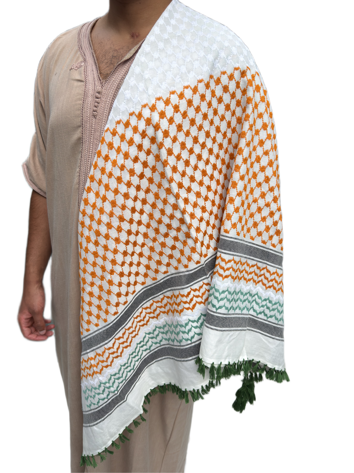 Kufiya/Keffiyeh Arancione 100% Cotone