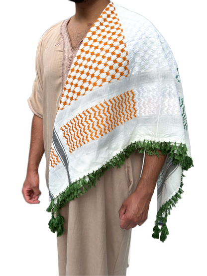 Kufiya/Keffiyeh Arancione 100% Cotone