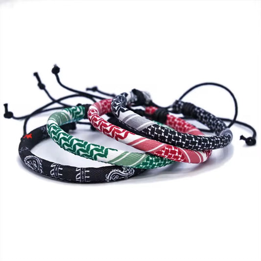 Keffiyeh Armband Rot/Grün/Schwarz