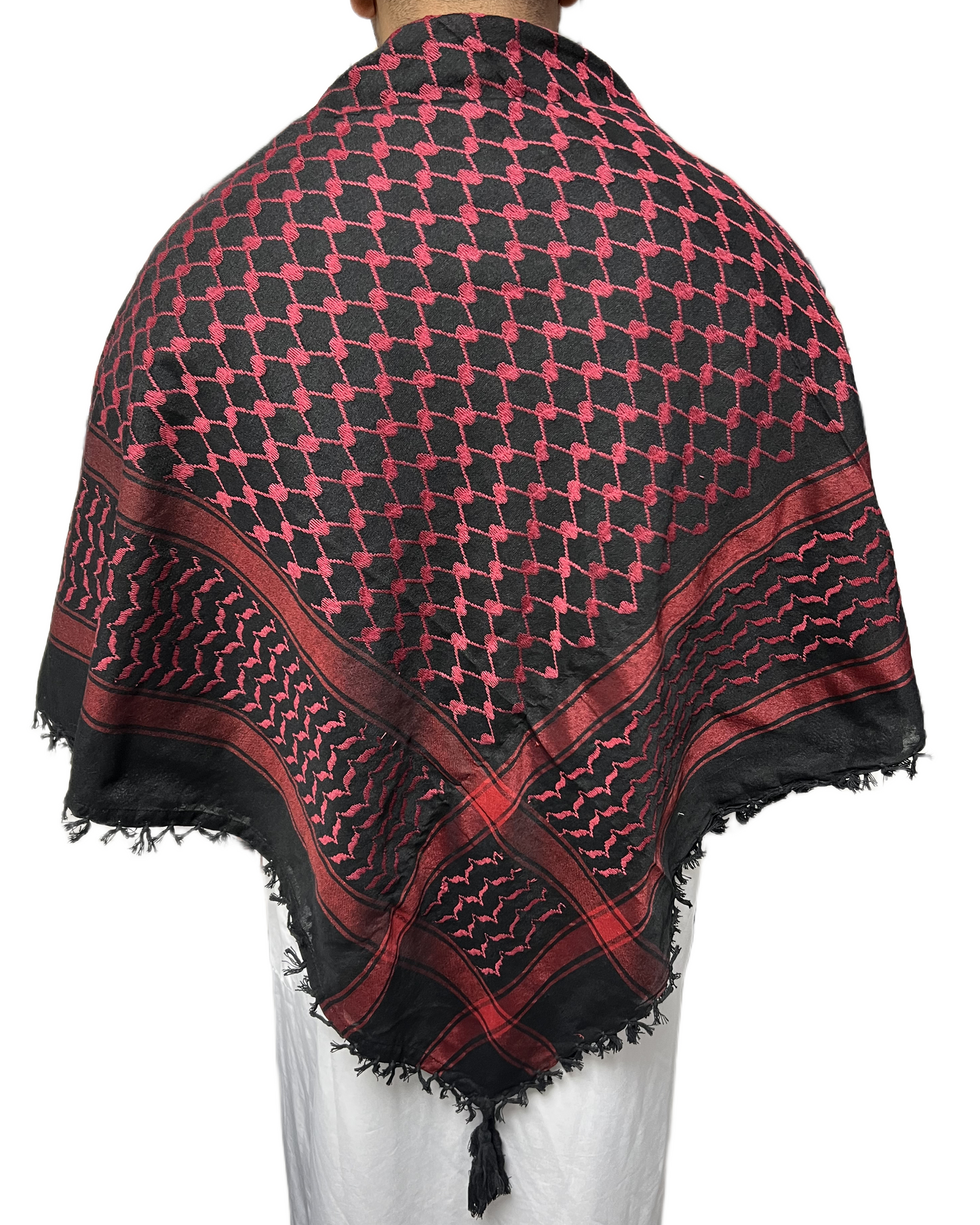 Kufiya/Keffiyeh Rot/Schwarz 100% Baumwolle