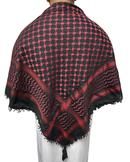 Kufiya/Keffiyeh Rot/Schwarz 100% Baumwolle