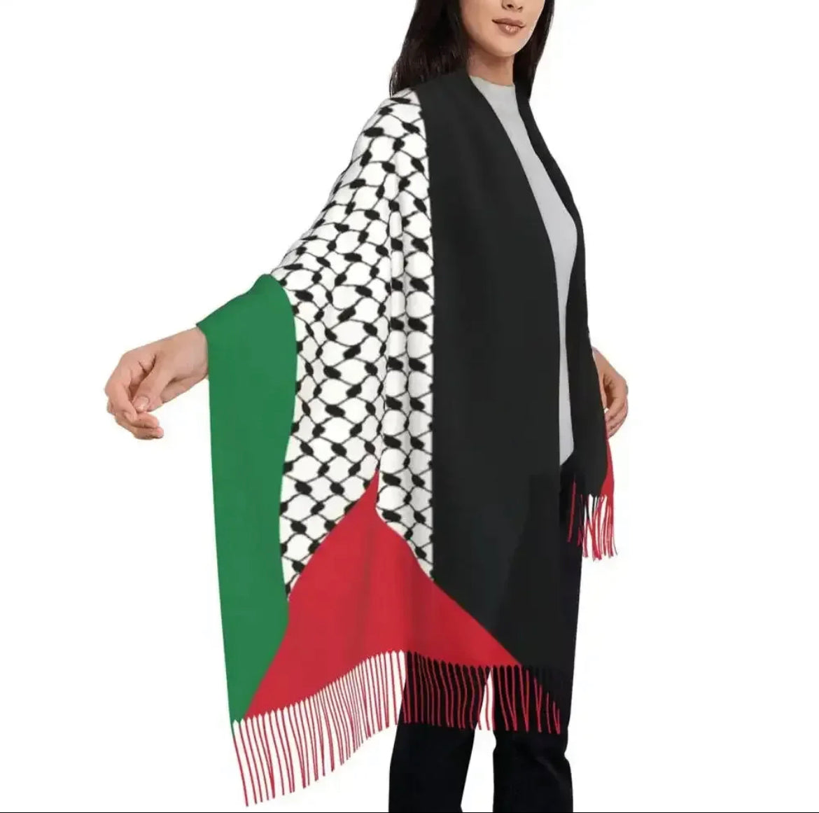 Large Palestine Scarf with Soft Fabric 200x70 cm