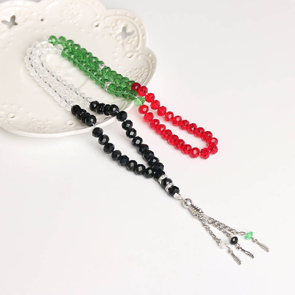 Tasbih/Sibha mit Palästinafarben 33/99 Perlen