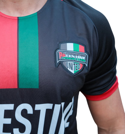 Camiseta de fútbol unisex Palestina United Negra