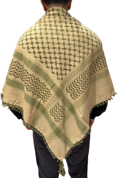 Kufiya/Keffiyeh Dessert Olive Cotton
