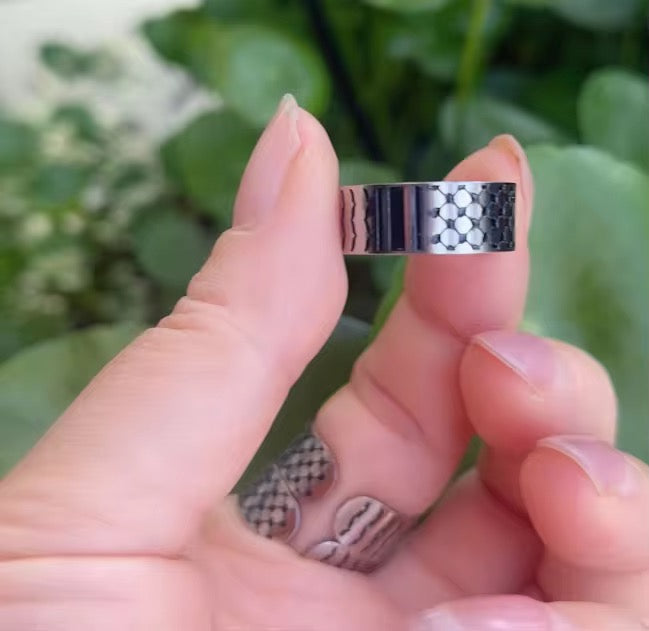 Palæstina Ring med Keffiyeh Mønster