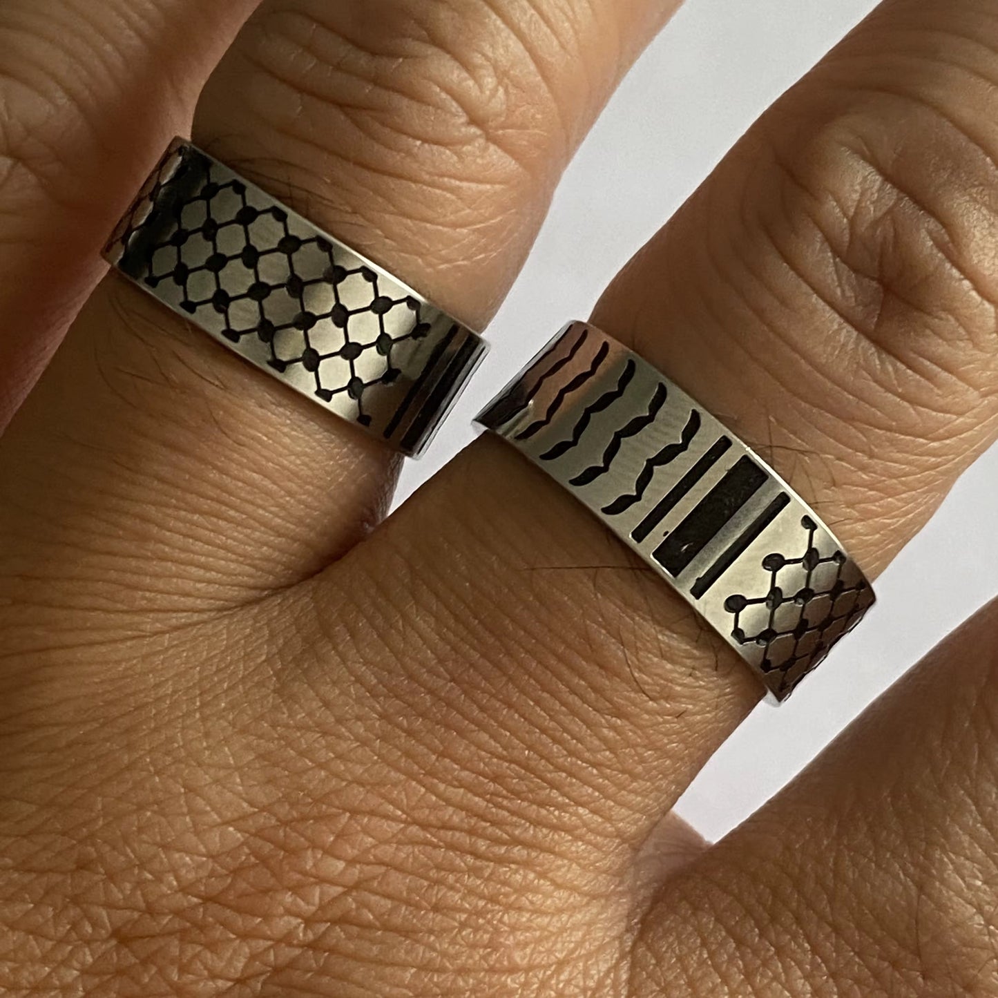 Palæstina Ring med Keffiyeh Mønster
