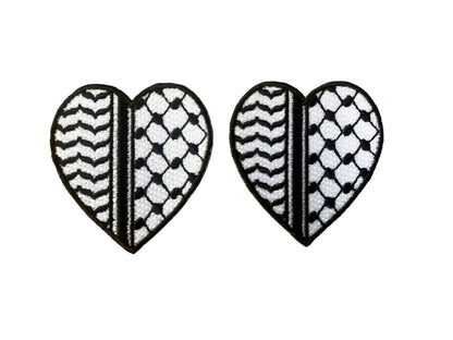 Keffiyeh Hart Patch Zwart/Wit