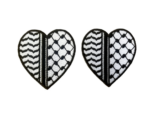 Keffiyeh Patch Cœur Noir/Blanc
