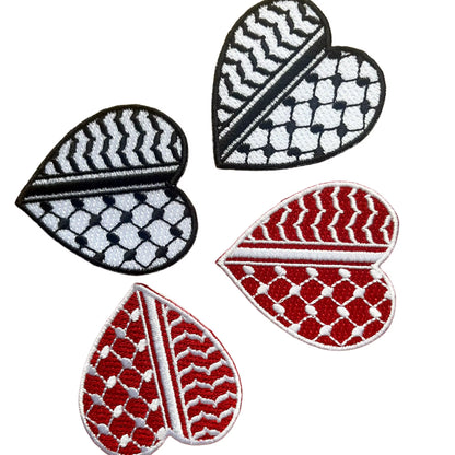 Keffiyeh Hart Patch Zwart/Wit