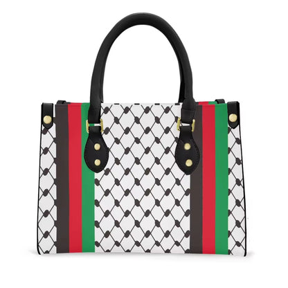 Keffiyeh Handtas – Zwart/Wit met Palestijnse Kleuren