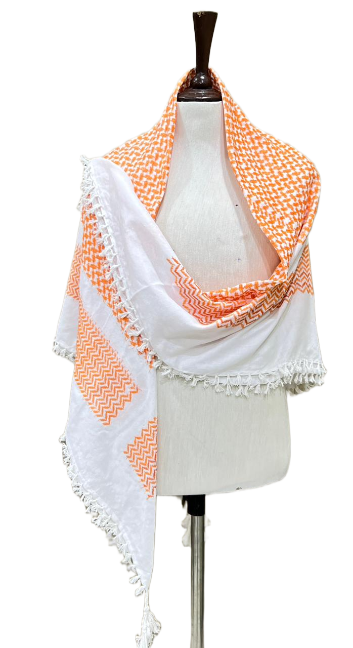 Kufiya/Keffiyeh Oranje 100% Premium Katoen