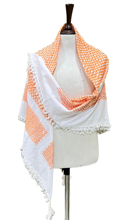 Kufiya/Keffiyeh Oranje 100% Premium Katoen