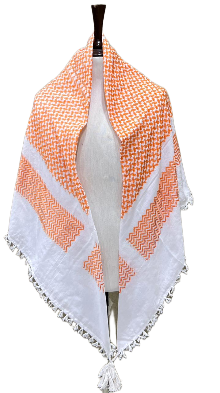 Kufiya/Keffiyeh Oranje 100% Premium Katoen