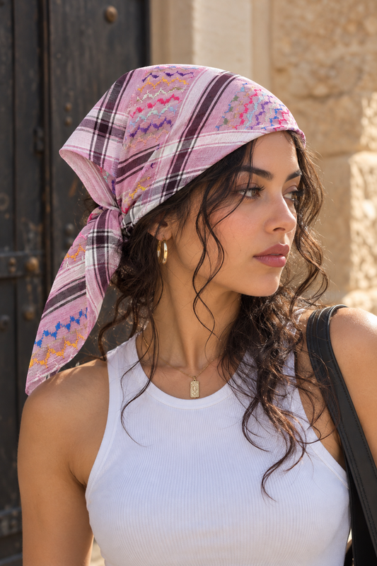 Kufiya/Keffiyeh Bandana Pink Rainbow