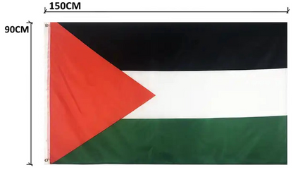 Kufiya/Keffiyeh Black-White 127x127 cm + Palestine flag 90x150 cm Combi Deal