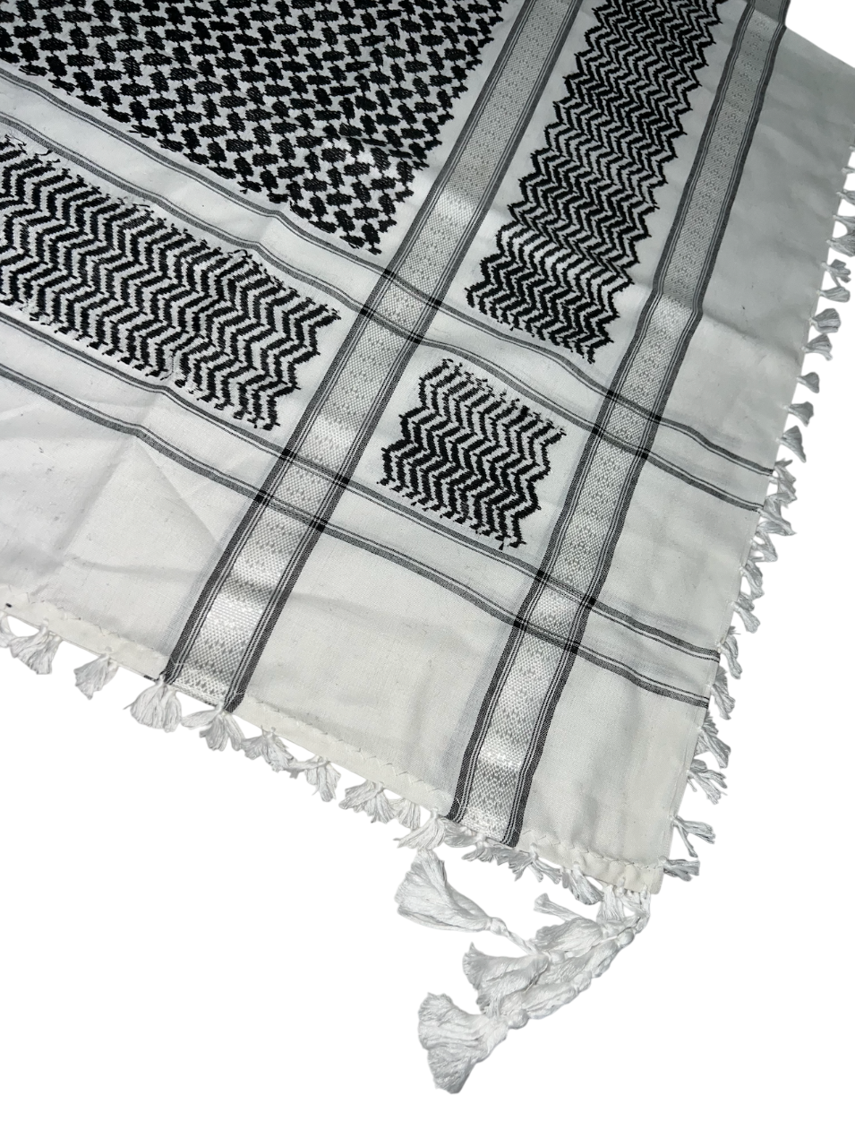 Kufiya/Keffiyeh Black/White 100% Premium Cotton