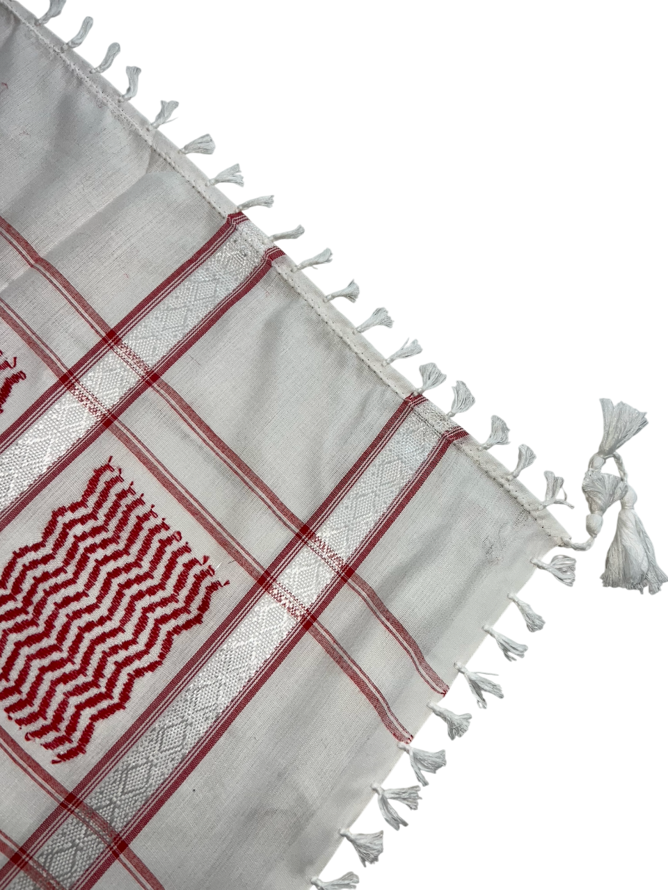 Kufiya/Keffiyeh Red/White 100% Premium Cotton