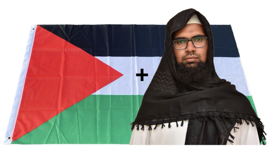 Kufiya/Keffiyeh Fully Zwart 100% Katoen + Palestina Vlag Combi Deal