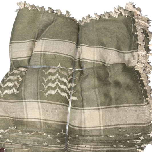 Kufiya/Keffiyeh Olivgrön 100% Bomull