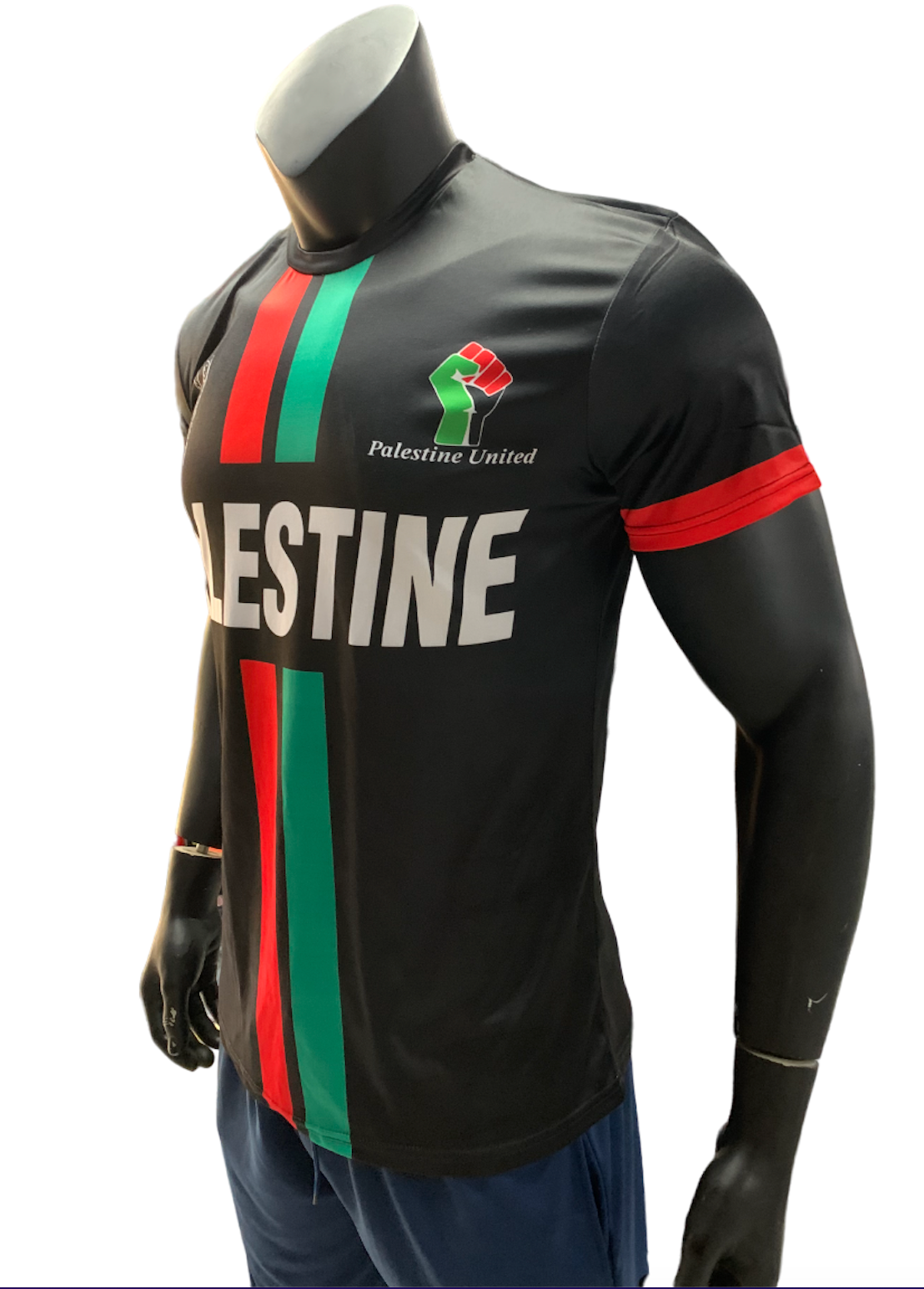 Palestine United Voetbal T-shirt Unisex Zwart