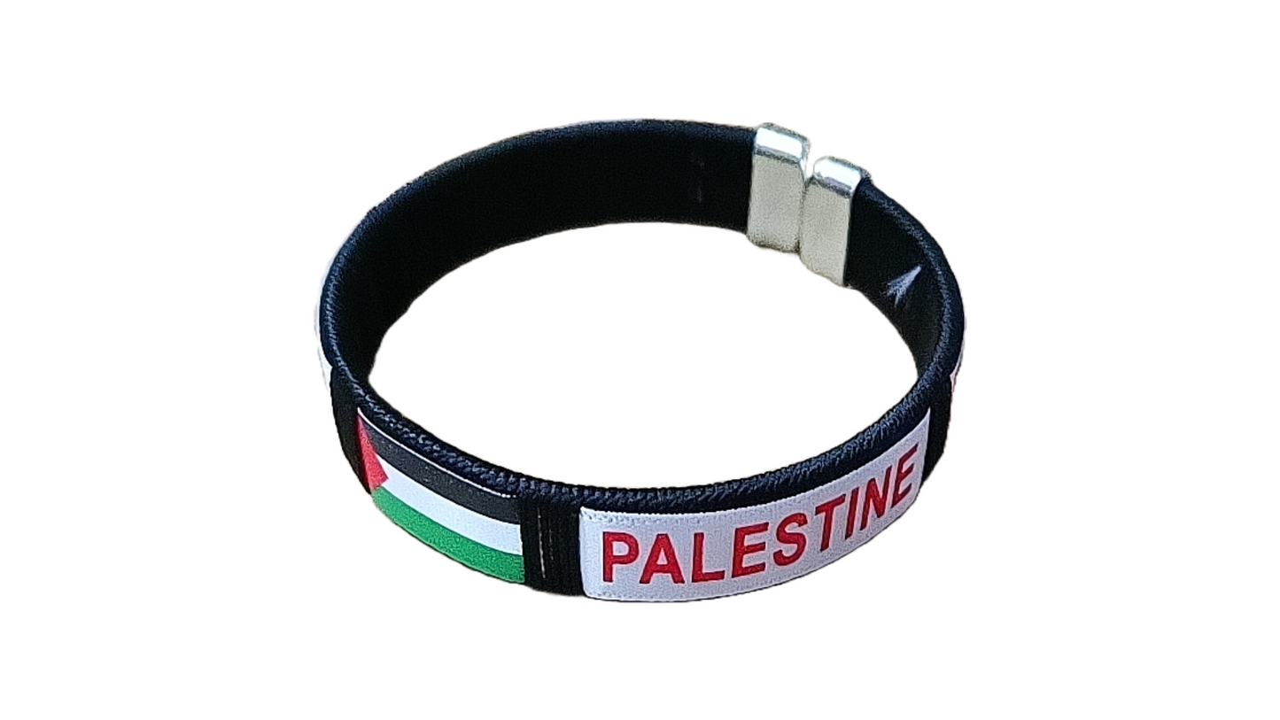 Palestina Armband met Rode Tekst Zwart/Rood/Groen