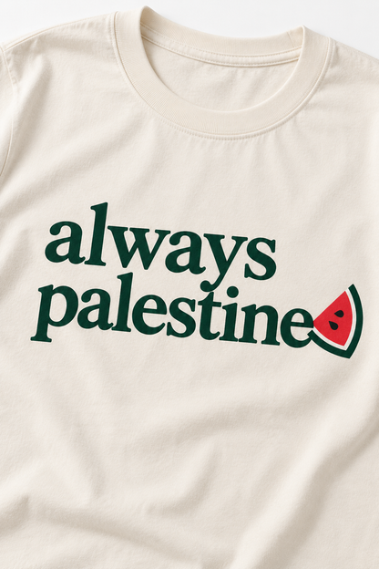 Always Palestine Tee detail-collar