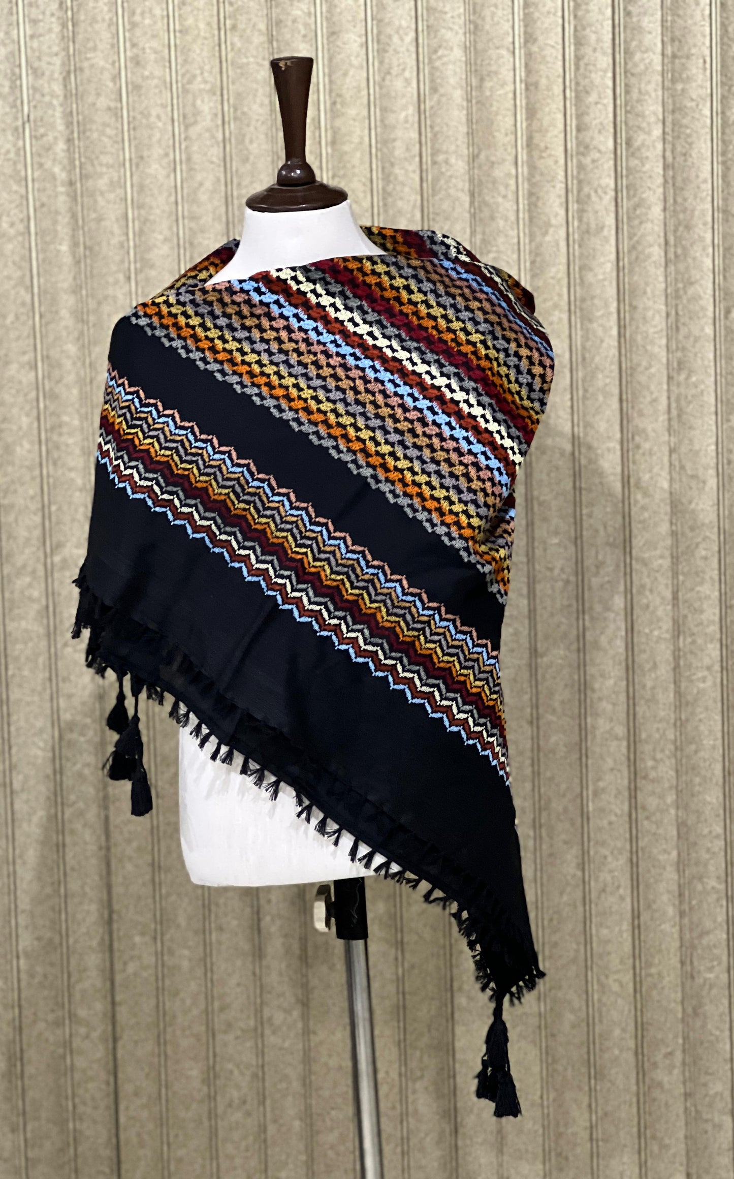 Kufiya/Keffiyeh Black Mosaic Multicolor 100% Katoen