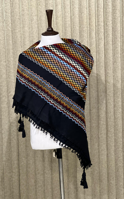 Kufiya/Keffiyeh Black Mosaic Multicolor 100% Katoen