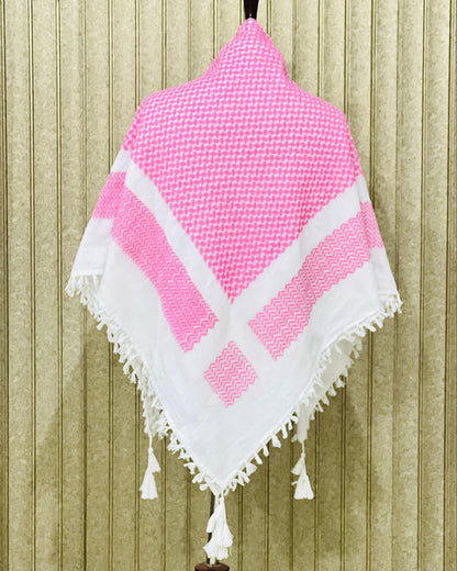 Kufiya/Keffiyeh Roze 100% Katoen