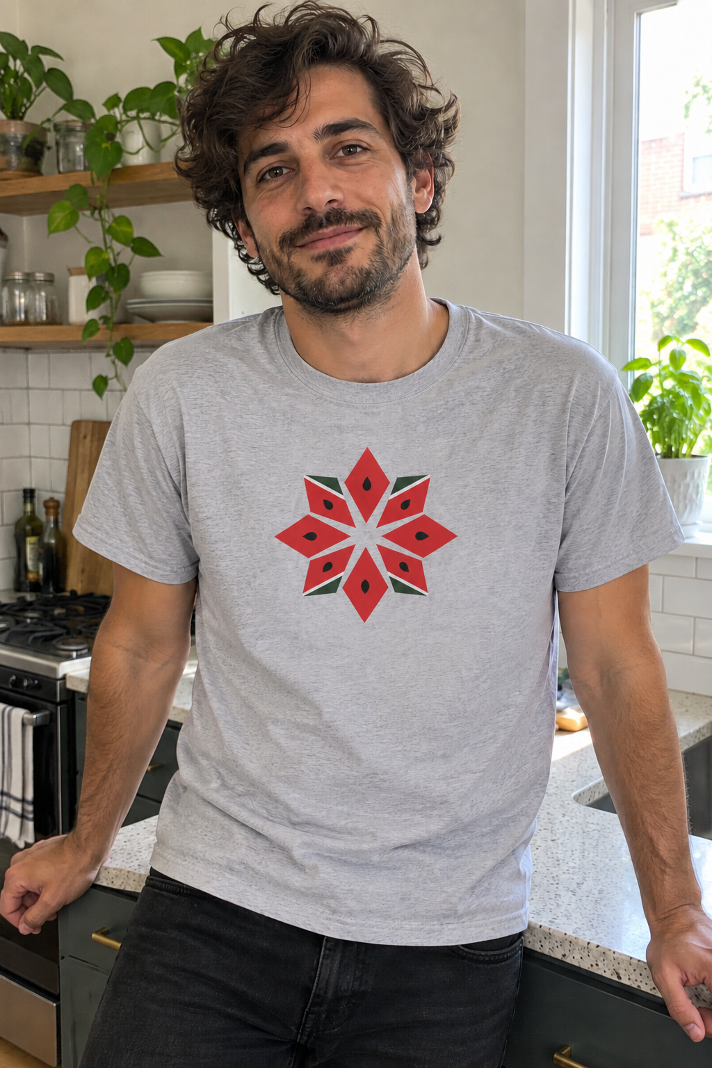 Melon Tatreez Tee ugc-grey