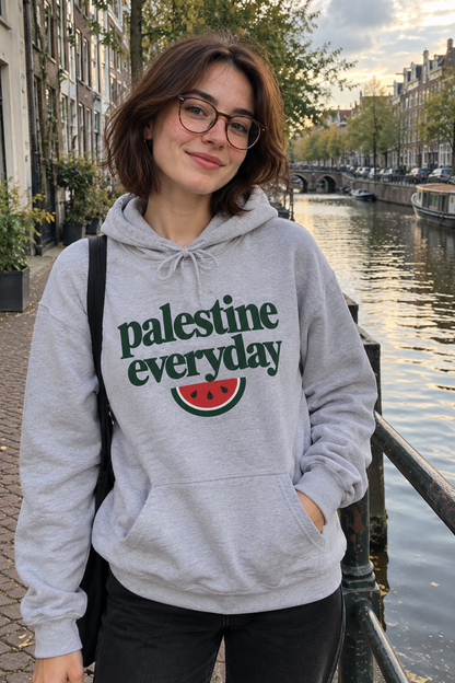 AI lifestyle image of Palestine Everyday Hoodie in Sport Grey